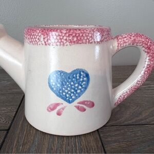 Vintage Hermitage Pottery Ceramic Watering Can Pitcher Country Cottagecore